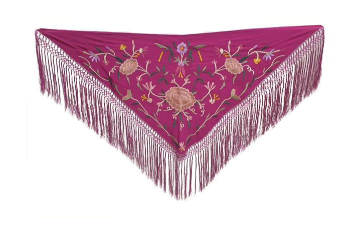 フェリア・ブガンビージャのフラメンコショールをカラー刺繍で製作
